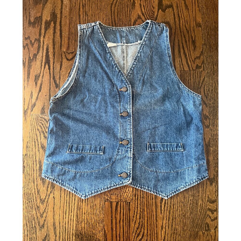 Vintage 1970 Lee denim vest women Sz. M/L  blue
